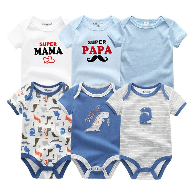 2019 6PCS/Lot Unisex Unicorn Baby Boy Clothes Cotton Kids Clothes Newborn Rompers 0-12M Baby Girl Clothes Roupa de bebe