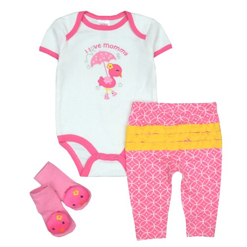 2019 3Pcs/Lot Newborn Baby Boys Girls Clothes Set Short Sleeve Romper+Leggings Pants+1Pair Socks Baby Clothing Set