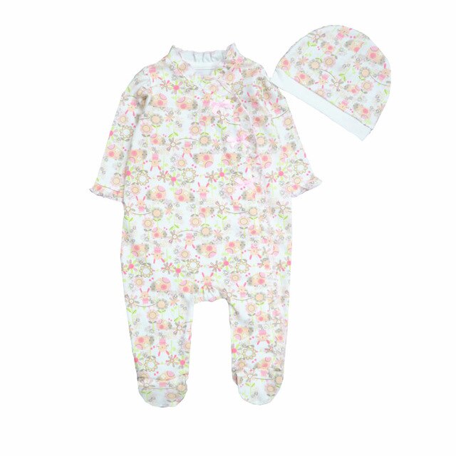 New 2019 Cute Baby Clothes With Baby Cap Comfortable Clothing Long Sleeve 100%Cotton Newborn Girls Boys Rompers