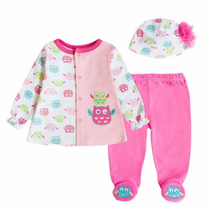 Baby's Sets Boy Girl Clothes With Baby Cap 100%Cotton Long Sleeve Newborn Clothing criancas Definir Roupas de bebe
