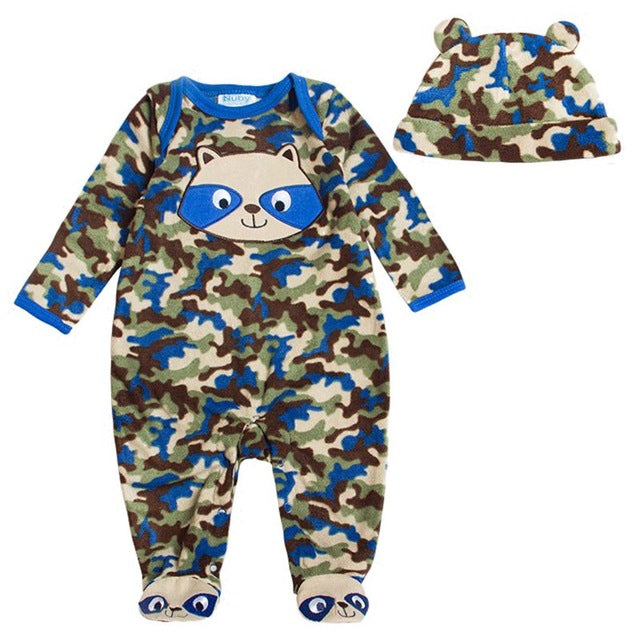 Kiddiezoom Baby Romper Winter Coral Fleece Long Sleeve Hooded Velour Romper Cartoon Warm Jumpsuit Animal Baby Girl Boy Clothes