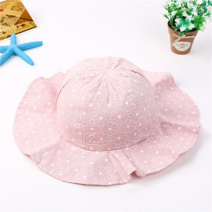 Baby Summer Outdoor Bucket Hat Children Floral Print Panama Cap Sun Beach Cap Lovely Lace Princess Baby Girl Brim Sun Hats