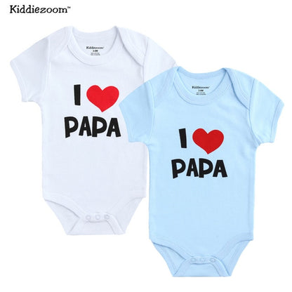 2PCS/LOT Newborn Baby  I Love Papa Mama Design Clothes