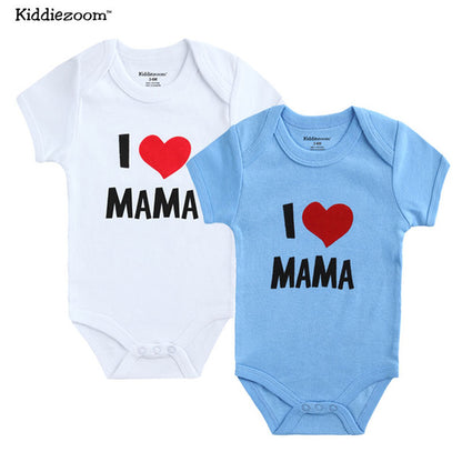 2PCS/LOT Newborn Baby  I Love Papa Mama Design Clothes