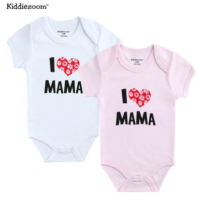 2PCS/LOT Newborn Baby  I Love Papa Mama Design Clothes