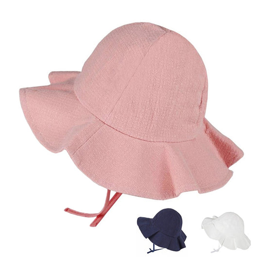 Baby Summer Outdoor Bucket Hat Children Floral Print Panama Cap Sun Beach Cap Lovely Lace Princess Baby Girl Brim Sun Hats