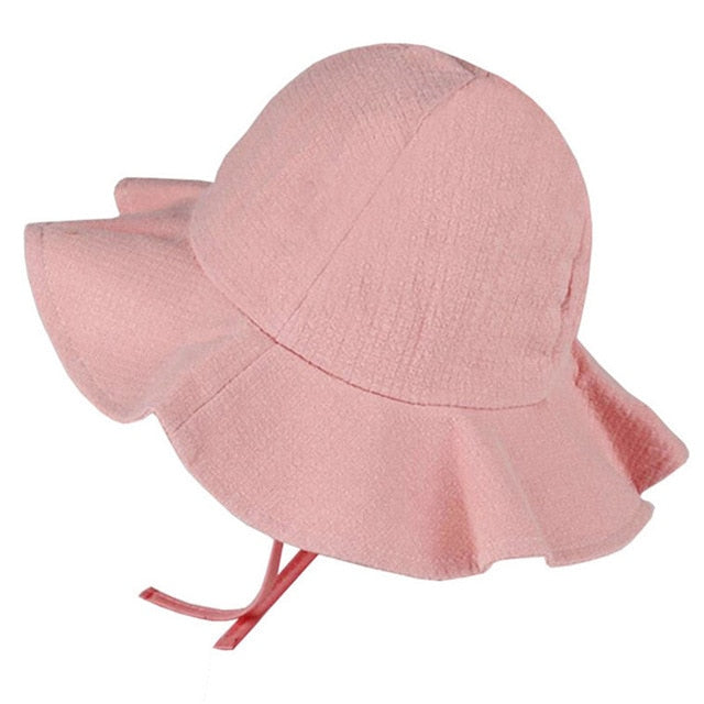 Baby Summer Outdoor Bucket Hat Children Floral Print Panama Cap Sun Beach Cap Lovely Lace Princess Baby Girl Brim Sun Hats