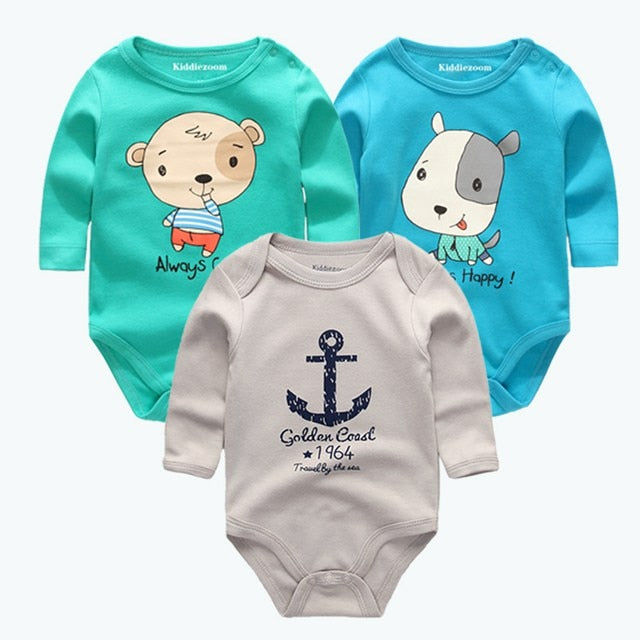 New Cutest 3pcs/lot Baby Romper Short Sleeve Cotton Similar Baby Boy Girl Clothes Baby Wear Jumpsuits Clothing Set Body Suits