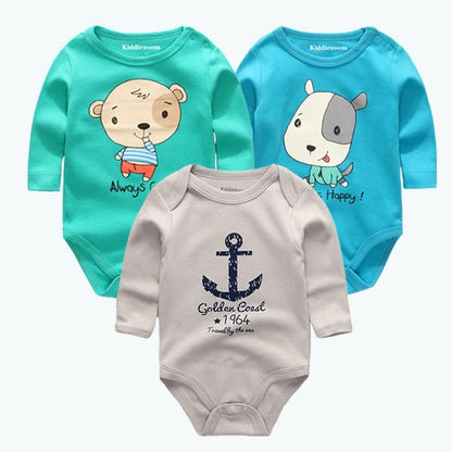 New Cutest 3pcs/lot Baby Romper Short Sleeve Cotton Similar Baby Boy Girl Clothes Baby Wear Jumpsuits Clothing Set Body Suits
