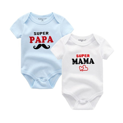 2PCS/LOT Newborn Baby  I Love Papa Mama Design Clothes