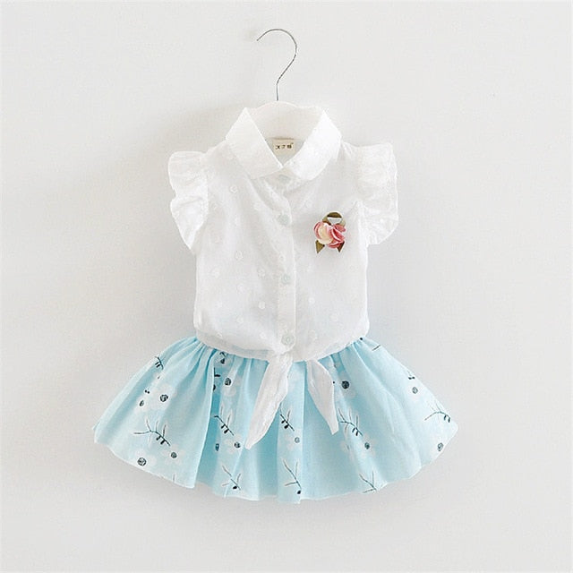 Baby girls clothing set summer newborn baby fashion tops vest+tutu dress 2pcs clothes suit toddler girls party costume sets