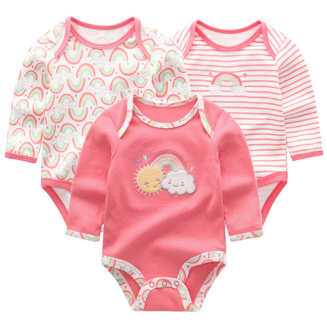 New Cutest 3pcs/lot Baby Romper Short Sleeve Cotton Similar Baby Boy Girl Clothes Baby Wear Jumpsuits Clothing Set Body Suits