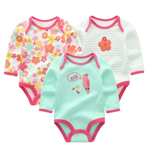 New Cutest 3pcs/lot Baby Romper Short Sleeve Cotton Similar Baby Boy Girl Clothes Baby Wear Jumpsuits Clothing Set Body Suits