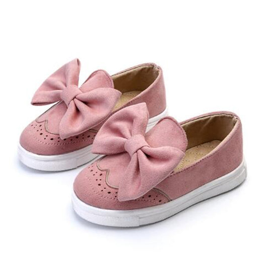 New Spring/Autumn Children Leather Shoes Girls Loafers Princess Big Bowknot Shoes Baby Toddler Flats Kids Casual Shoes 02B