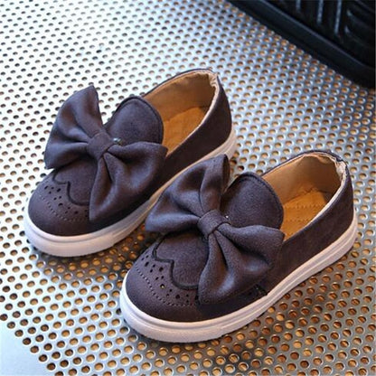 New Spring/Autumn Children Leather Shoes Girls Loafers Princess Big Bowknot Shoes Baby Toddler Flats Kids Casual Shoes 02B