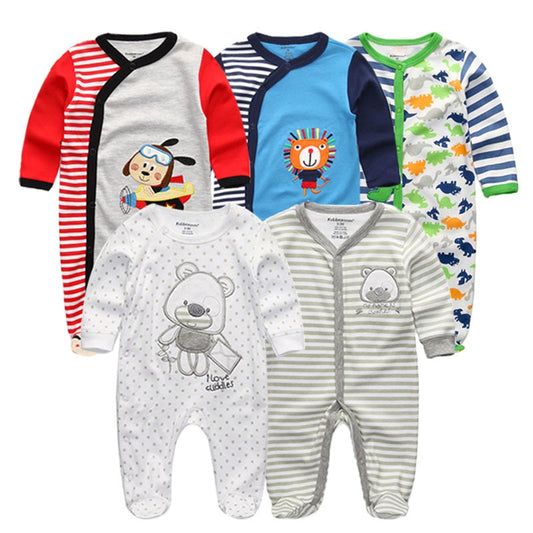 Bodysuit Baby Girl Clothes Newborn Clothing Sets Baby Boy Clothes Long Sleeve Ropa bebe O-Neck Cotton 5 PCS/lot