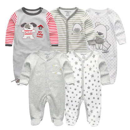Bodysuit Baby Girl Clothes Newborn Clothing Sets Baby Boy Clothes Long Sleeve Ropa bebe O-Neck Cotton 5 PCS/lot