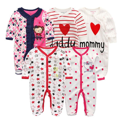 Bodysuit Baby Girl Clothes Newborn Clothing Sets Baby Boy Clothes Long Sleeve Ropa bebe O-Neck Cotton 5 PCS/lot