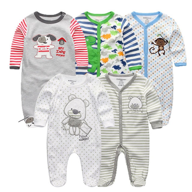Bodysuit Baby Girl Clothes Newborn Clothing Sets Baby Boy Clothes Long Sleeve Ropa bebe O-Neck Cotton 5 PCS/lot