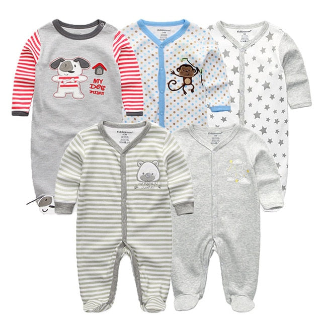 Bodysuit Baby Girl Clothes Newborn Clothing Sets Baby Boy Clothes Long Sleeve Ropa bebe O-Neck Cotton 5 PCS/lot
