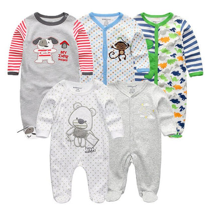 Bodysuit Baby Girl Clothes Newborn Clothing Sets Baby Boy Clothes Long Sleeve Ropa bebe O-Neck Cotton 5 PCS/lot