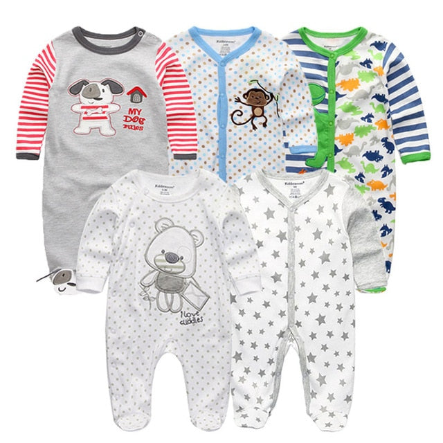 Bodysuit Baby Girl Clothes Newborn Clothing Sets Baby Boy Clothes Long Sleeve Ropa bebe O-Neck Cotton 5 PCS/lot