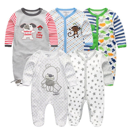 Bodysuit Baby Girl Clothes Newborn Clothing Sets Baby Boy Clothes Long Sleeve Ropa bebe O-Neck Cotton 5 PCS/lot