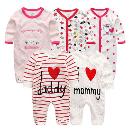 Bodysuit Baby Girl Clothes Newborn Clothing Sets Baby Boy Clothes Long Sleeve Ropa bebe O-Neck Cotton 5 PCS/lot