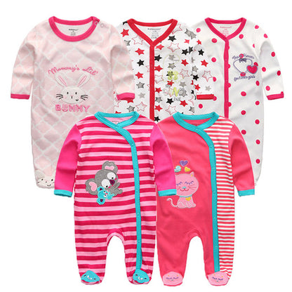 Bodysuit Baby Girl Clothes Newborn Clothing Sets Baby Boy Clothes Long Sleeve Ropa bebe O-Neck Cotton 5 PCS/lot