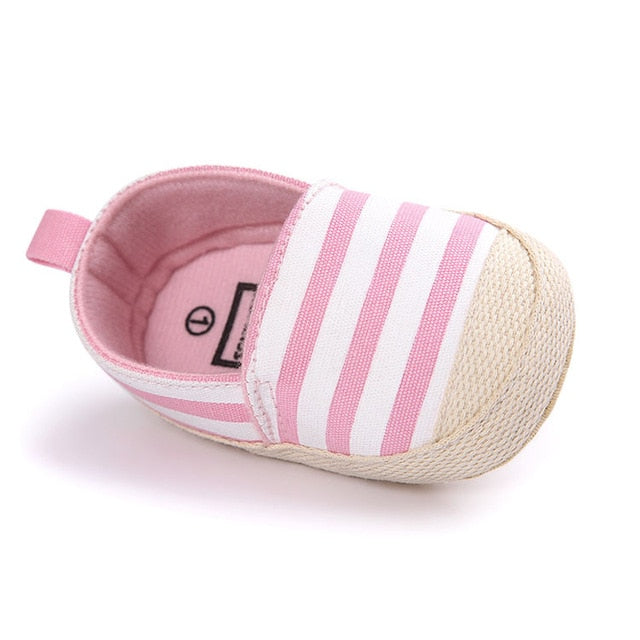 2018 Fashion Blue Striped Baby Boy Shoes Lovely Infant First Walkers Good Soft Sole Toddler Baby Shoes Hot Sale