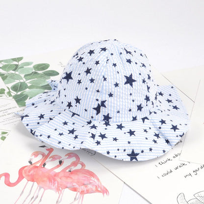 Baby Summer Outdoor Bucket Hat Children Floral Print Panama Cap Sun Beach Cap Lovely Lace Princess Baby Girl Brim Sun Hats