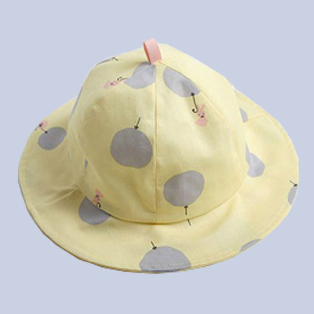 Baby Summer Outdoor Bucket Hat Children Floral Print Panama Cap Sun Beach Cap Lovely Lace Princess Baby Girl Brim Sun Hats