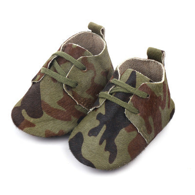 Hongteya New Genuine Leather Baby shoes Leopard print Baby Girls Soft shoes Horse hair Boys First walkers Lace Baby moccasins
