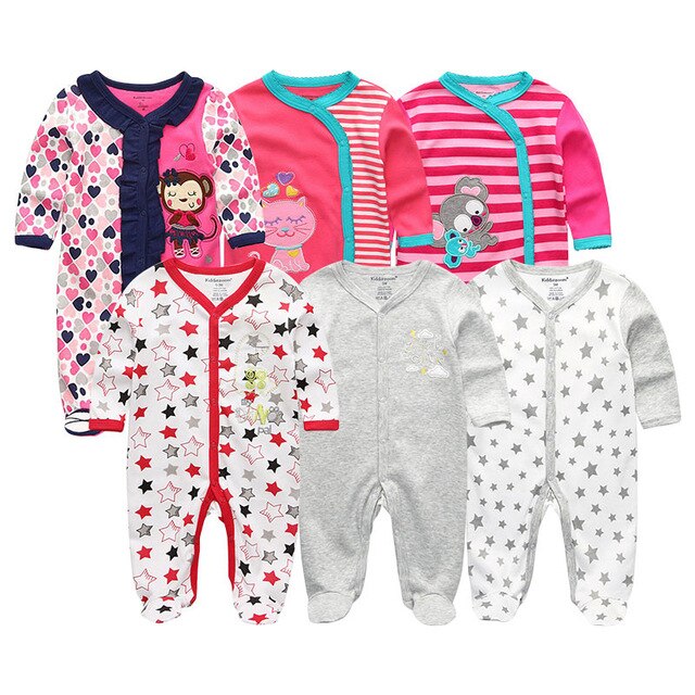 Girls' Baby Clothing Sets Newborn Bodysuits One-Pieces Cotton Baby Girl Clothes Roupas de bebe Baby Boys Clothes 1/2/3/5/6PCS