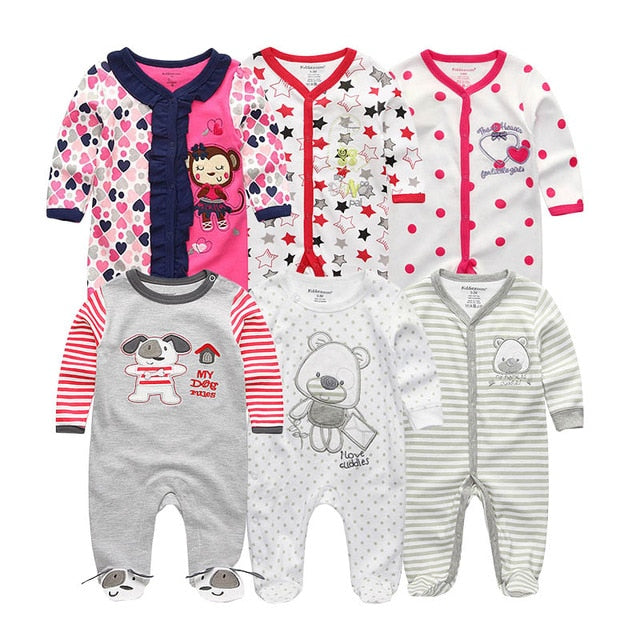 Girls' Baby Clothing Sets Newborn Bodysuits One-Pieces Cotton Baby Girl Clothes Roupas de bebe Baby Boys Clothes 1/2/3/5/6PCS