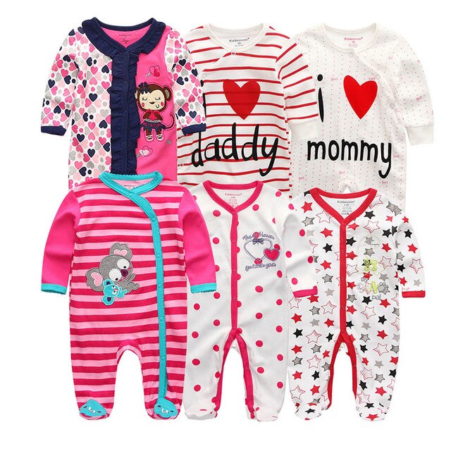 Girls' Baby Clothing Sets Newborn Bodysuits One-Pieces Cotton Baby Girl Clothes Roupas de bebe Baby Boys Clothes 1/2/3/5/6PCS