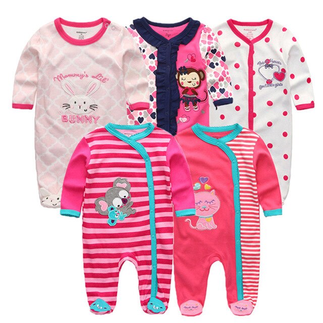 Girls' Baby Clothing Sets Newborn Bodysuits One-Pieces Cotton Baby Girl Clothes Roupas de bebe Baby Boys Clothes 1/2/3/5/6PCS