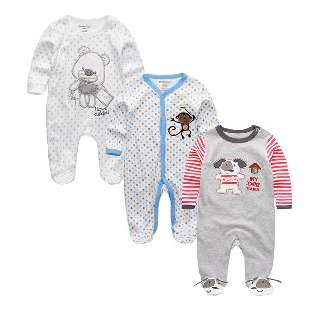 2019 Girls Clothing Unisex 0-12M Cotton Bodysuits Baby Girl Clothes Newborn Star Striped Baby Boy Clothes Ropa Bebe 2/3PCS