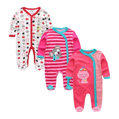 2019 Girls Clothing Unisex 0-12M Cotton Bodysuits Baby Girl Clothes Newborn Star Striped Baby Boy Clothes Ropa Bebe 2/3PCS