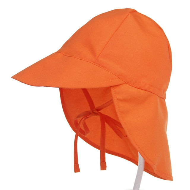 Summer Baby Sun Hat Children Outdoor Neck Ear Cover Anti UV Protection Beach Caps Kids Boy Girl Swimming Flap Cap For 0-5 Years