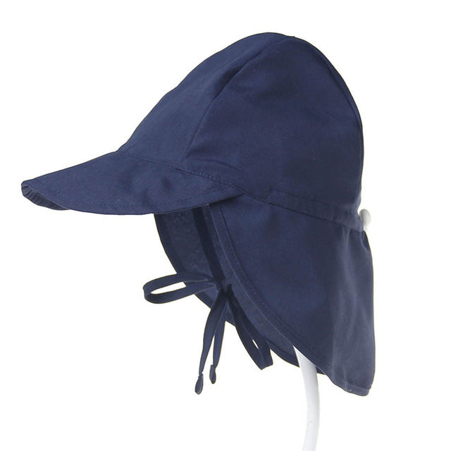 Summer Baby Sun Hat Children Outdoor Neck Ear Cover Anti UV Protection Beach Caps Kids Boy Girl Swimming Flap Cap For 0-5 Years