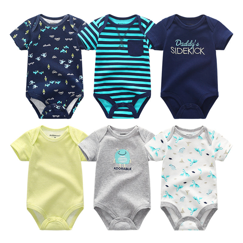 2019 6PCS/Lot Unisex Unicorn Baby Boy Clothes Cotton Kids Clothes Newborn Rompers 0-12M Baby Girl Clothes Roupa de bebe