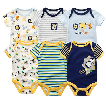 2019 6PCS/Lot Unisex Unicorn Baby Boy Clothes Cotton Kids Clothes Newborn Rompers 0-12M Baby Girl Clothes Roupa de bebe
