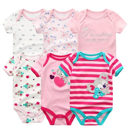 2019 6PCS/Lot Unisex Unicorn Baby Boy Clothes Cotton Kids Clothes Newborn Rompers 0-12M Baby Girl Clothes Roupa de bebe
