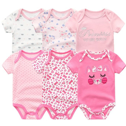 2019 6PCS/Lot Unisex Unicorn Baby Boy Clothes Cotton Kids Clothes Newborn Rompers 0-12M Baby Girl Clothes Roupa de bebe