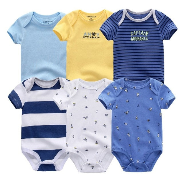 2019 6PCS/Lot Unisex Unicorn Baby Boy Clothes Cotton Kids Clothes Newborn Rompers 0-12M Baby Girl Clothes Roupa de bebe