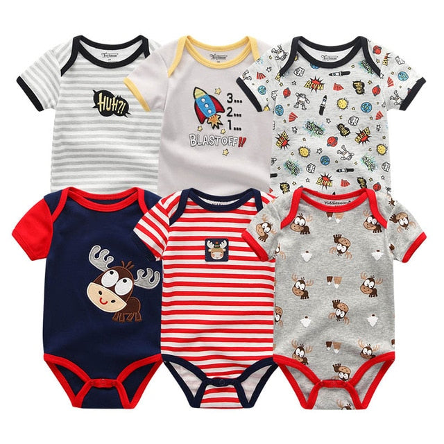 2019 6PCS/Lot Unisex Unicorn Baby Boy Clothes Cotton Kids Clothes Newborn Rompers 0-12M Baby Girl Clothes Roupa de bebe