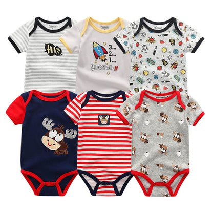 2019 6PCS/Lot Unisex Unicorn Baby Boy Clothes Cotton Kids Clothes Newborn Rompers 0-12M Baby Girl Clothes Roupa de bebe