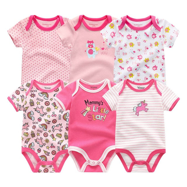 2019 6PCS/Lot Unisex Unicorn Baby Boy Clothes Cotton Kids Clothes Newborn Rompers 0-12M Baby Girl Clothes Roupa de bebe