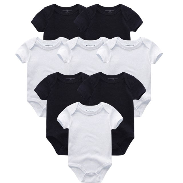 2019 8PCS/Lot Newborn Clothes 100%Cotton O-Neck 0-12M Baby Girls Boys Jumpsuit Bodysuits Roupas de bebe Short Sleeve Clothing